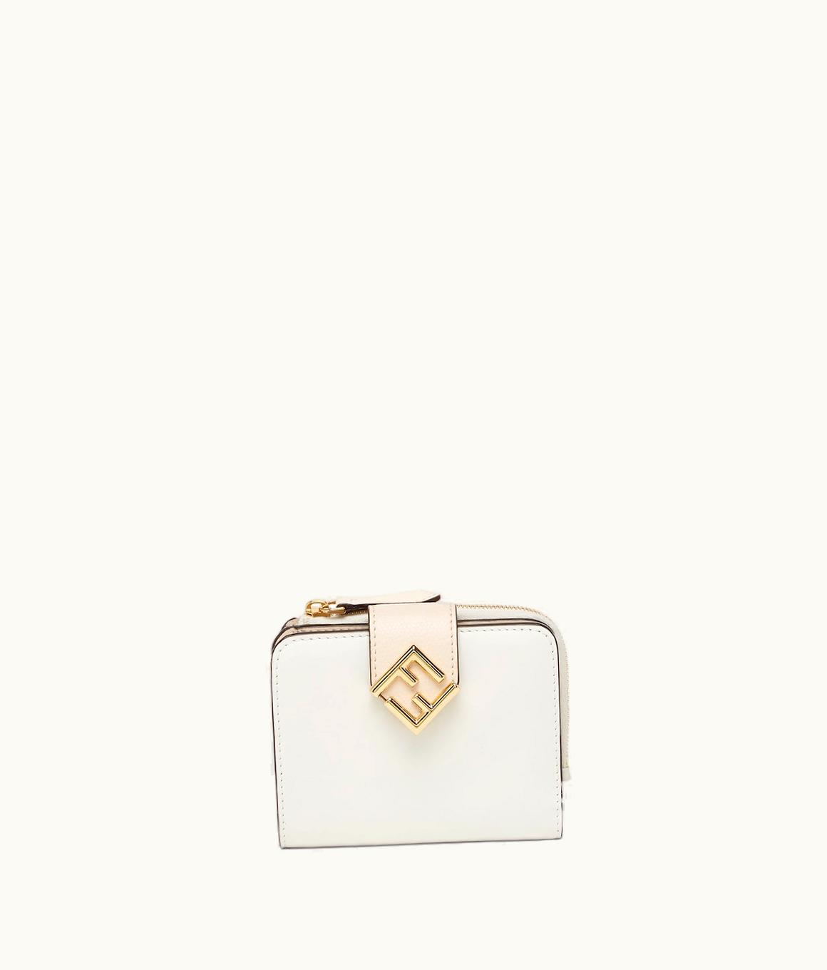 Fendi Fendi FF Diamonds Wallet - White and Camellia Leather Wallet