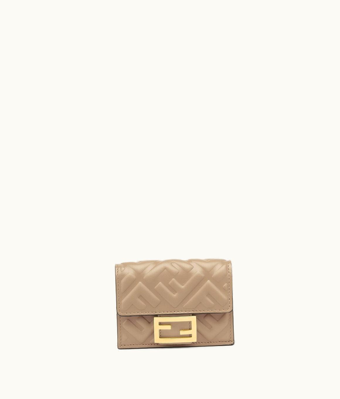 Fendi Fendi Baguette Micro Trifold - Dove Gray Nappa Leather Wallet