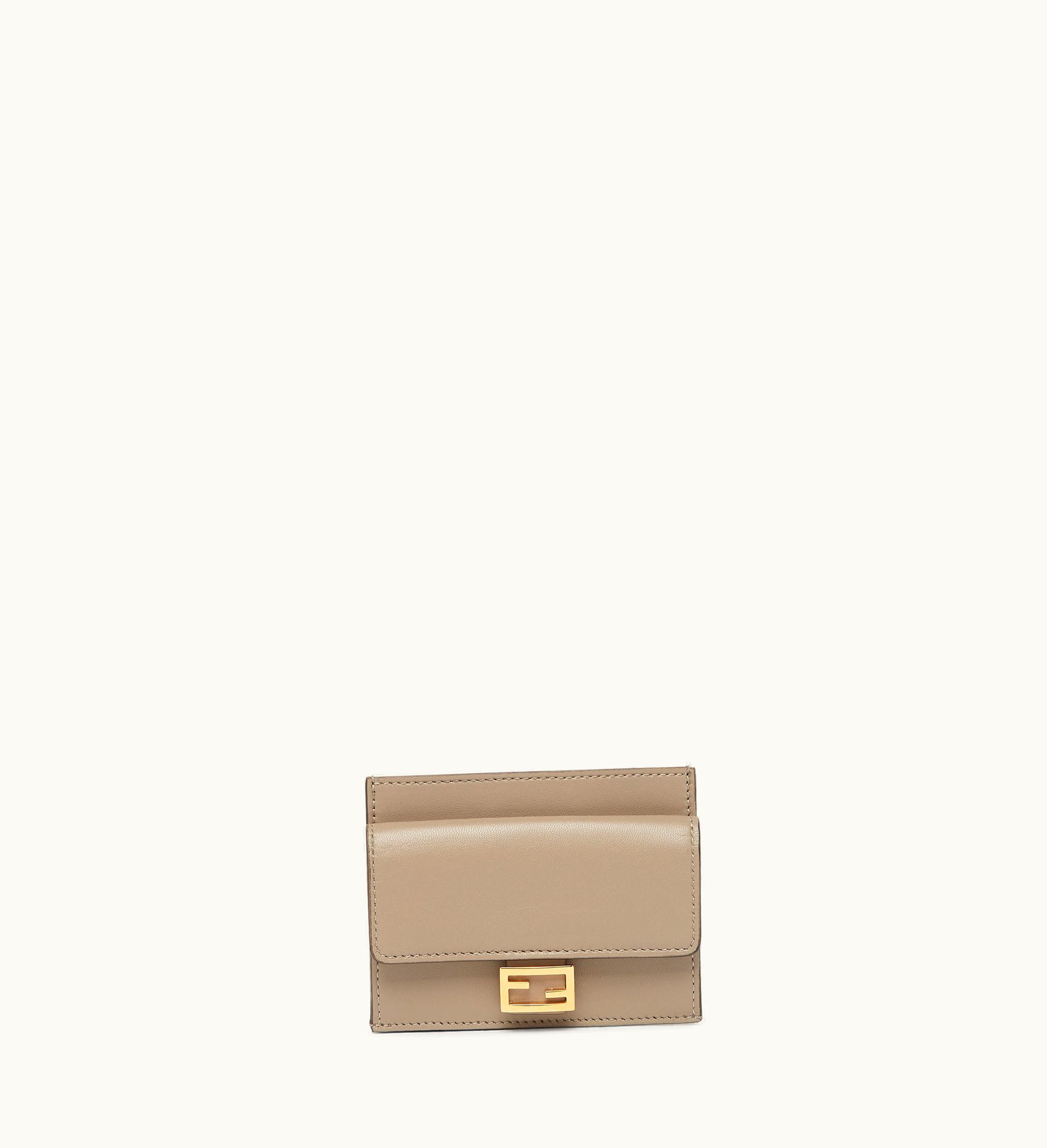 Fendi Fendi Baguette Card Holder - Dove Gray Nappa Leather Card Holder