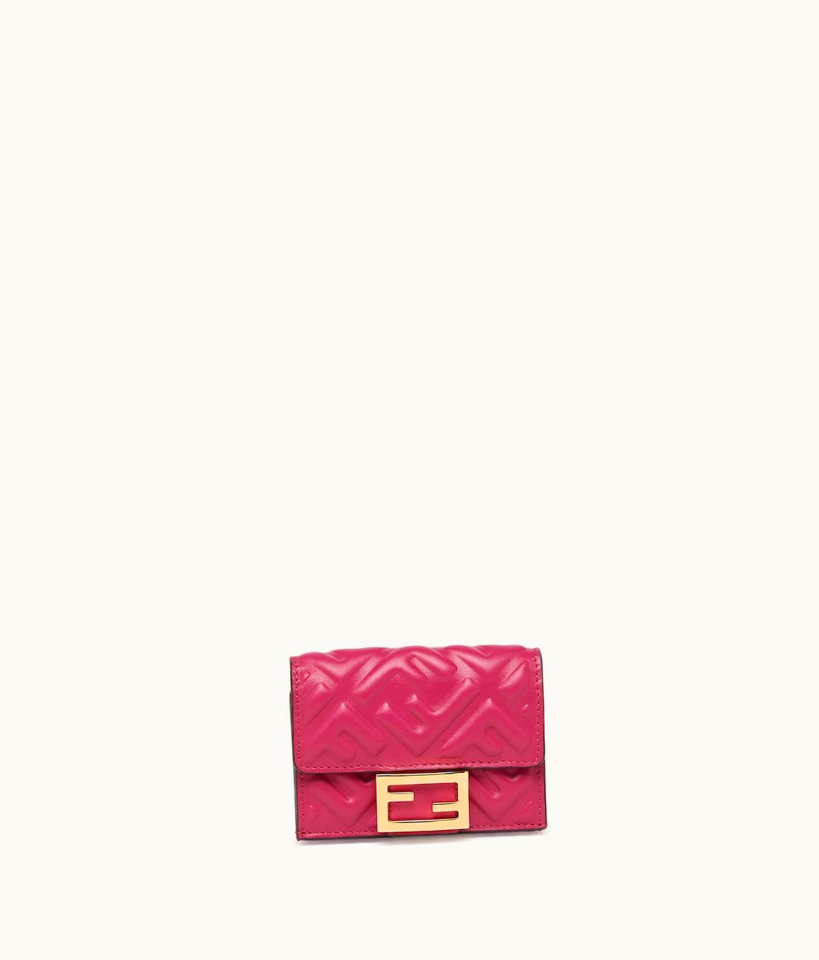 Fendi Fendi Baguette Micro Trifold - Fuchsia Nappa Leather Wallet