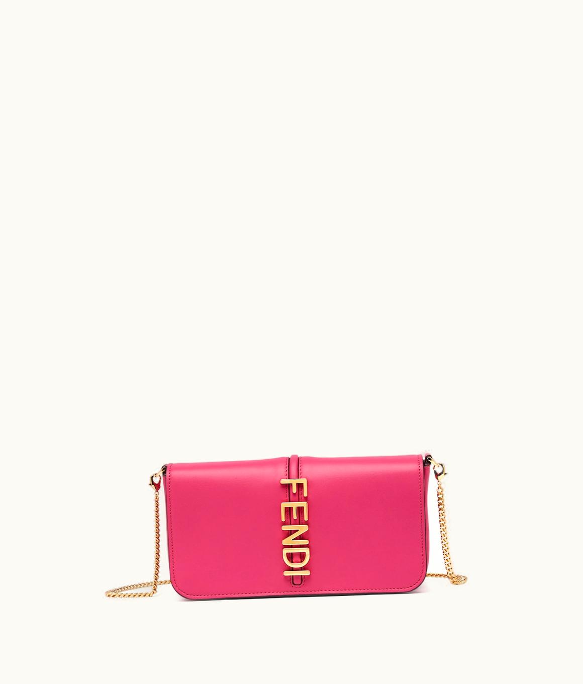 Fendi Fendigraphy Wallet On Chain - Fuchsia Leather Wallet