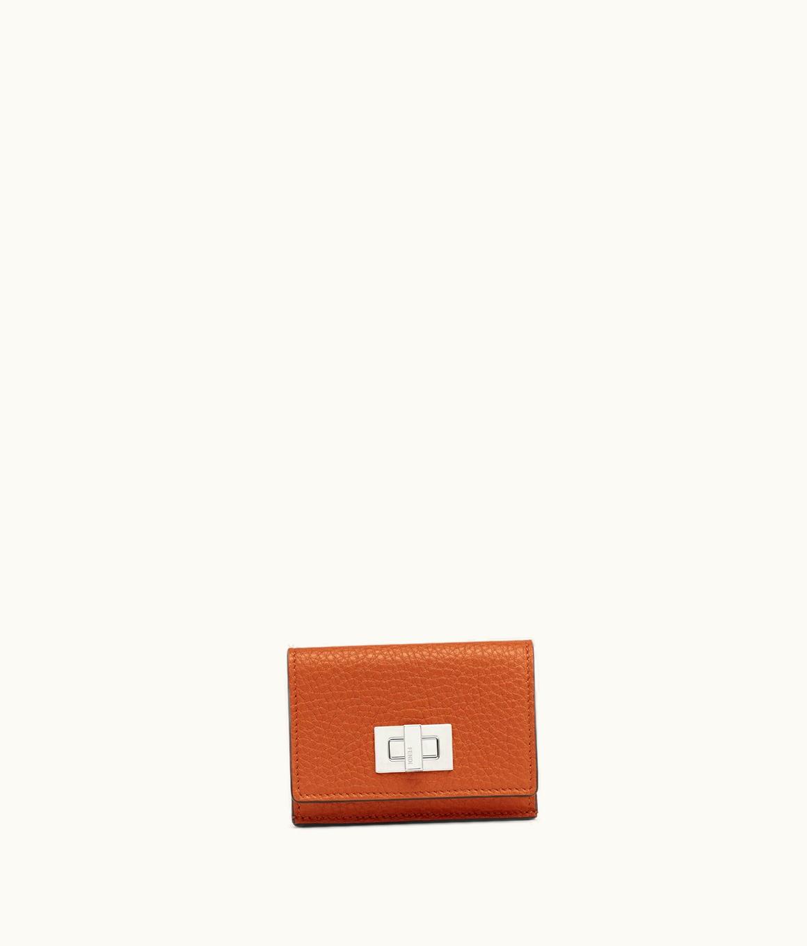 Fendi Fendi Peekaboo Micro Trifold - Brown Leather Wallet