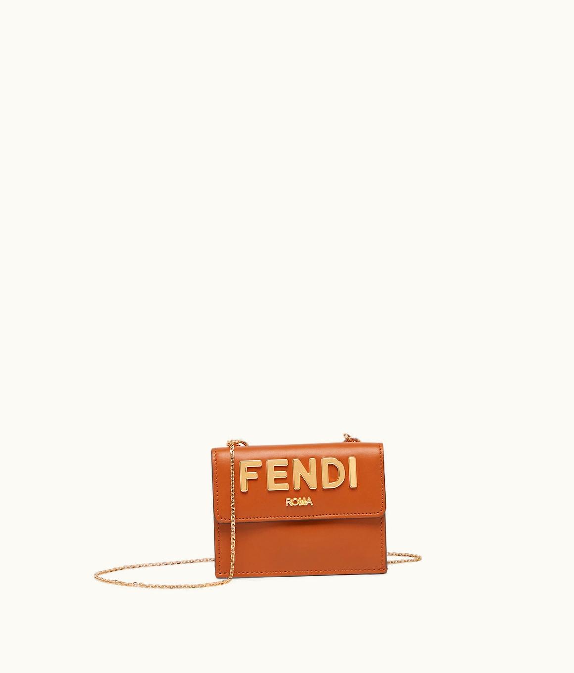 Fendi Fendi Roma Compact Tri-fold Wallet - Brown Leather