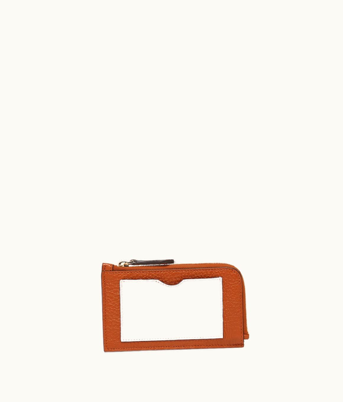 Fendi Fendi Peekaboo Card Case - Two-tone Brown And Camellia Leather Card Holder