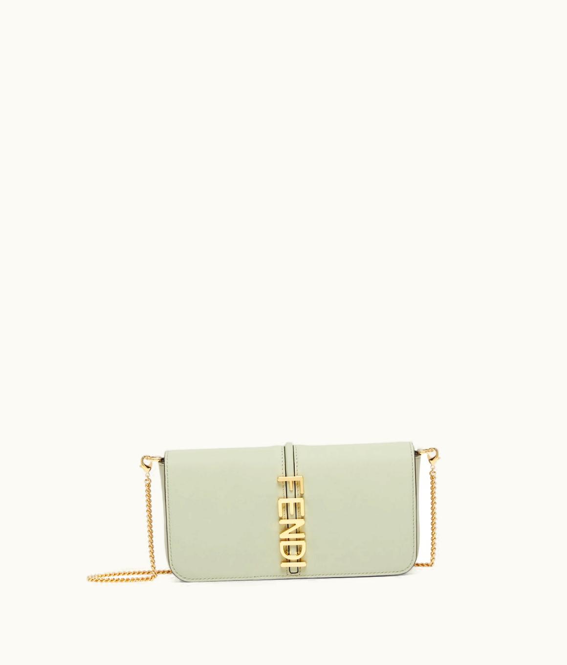 Fendi Fendigraphy Wallet On Chain - Green Leather Wallet