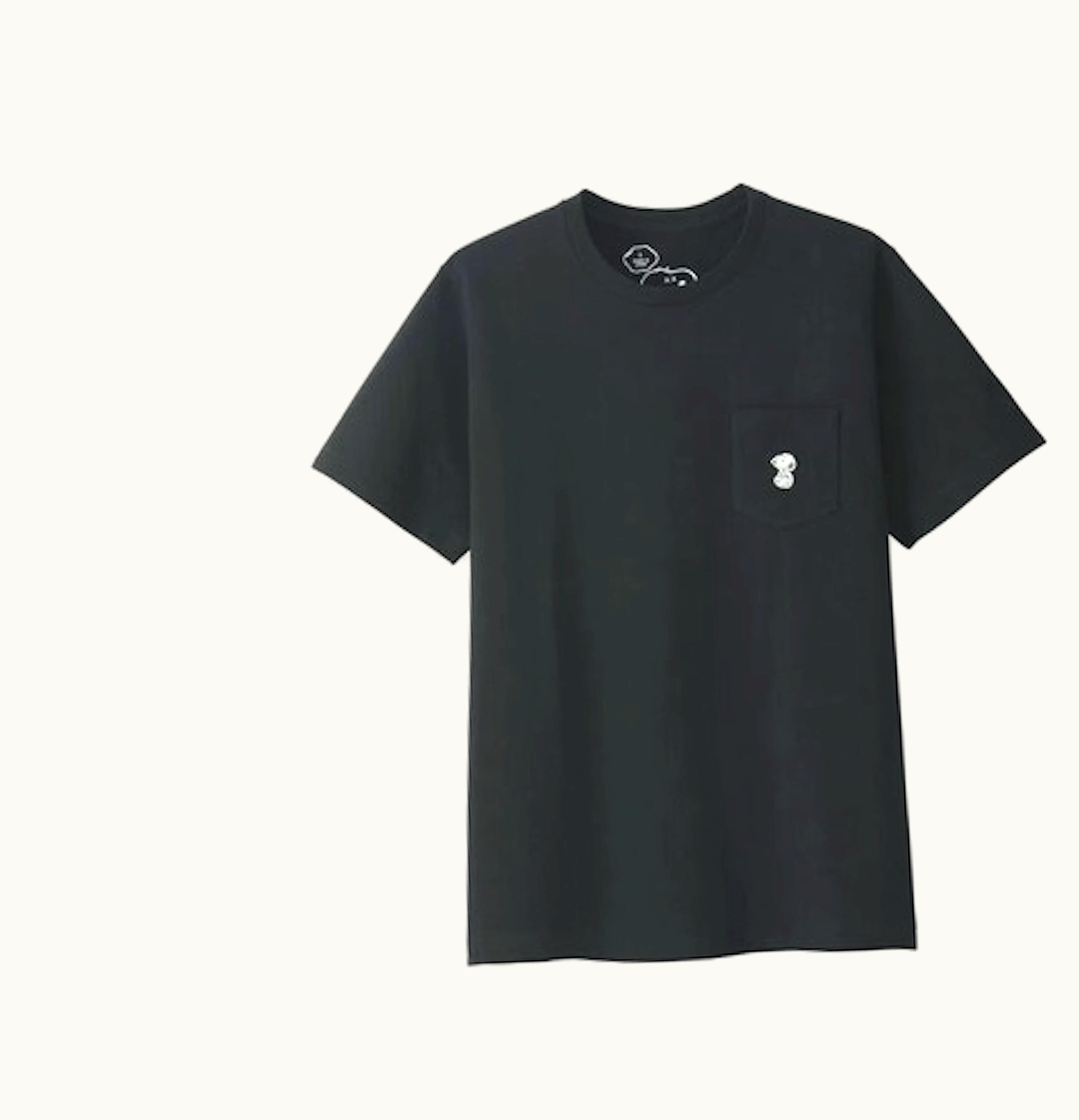 KAWS KAWS x Uniqlo x Peanuts Snoopy Pocket Tee Japanese Sizing Black