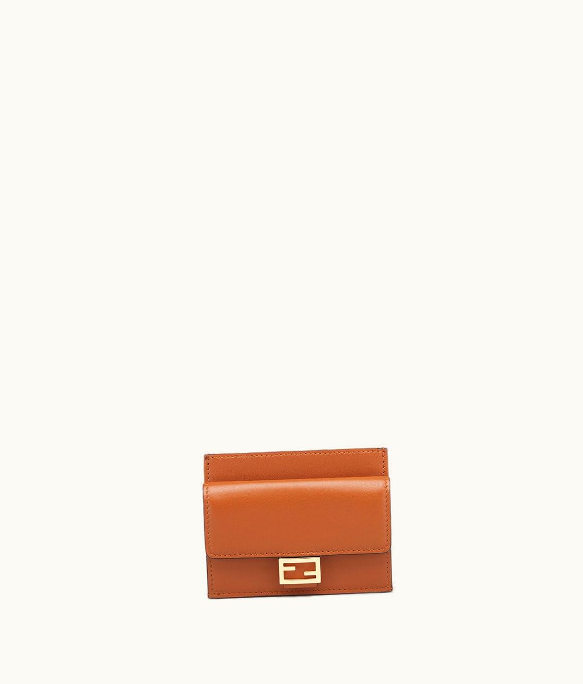 Fendi Fendi Baguette Card Holder - Brown Nappa Leather Card Holder