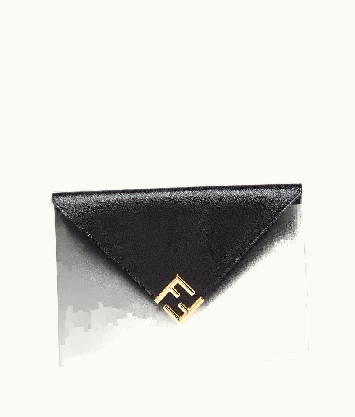 Fendi Fendi FF Diamonds Flat Pouch - Black Leather Pouch