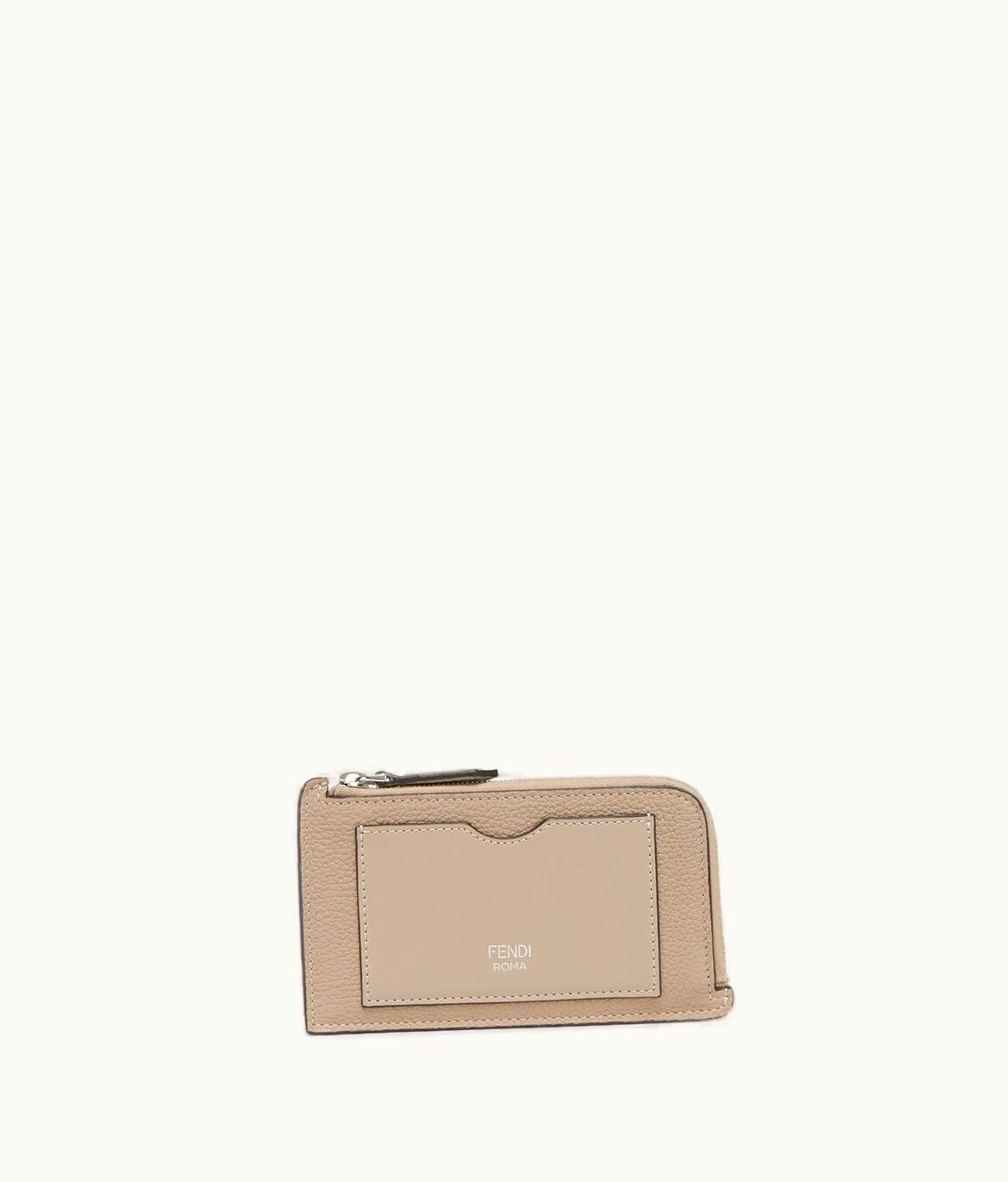 Fendi Fendi Peekaboo Card Case - Two-tone Gray And Dove Gray Leather Card Holder