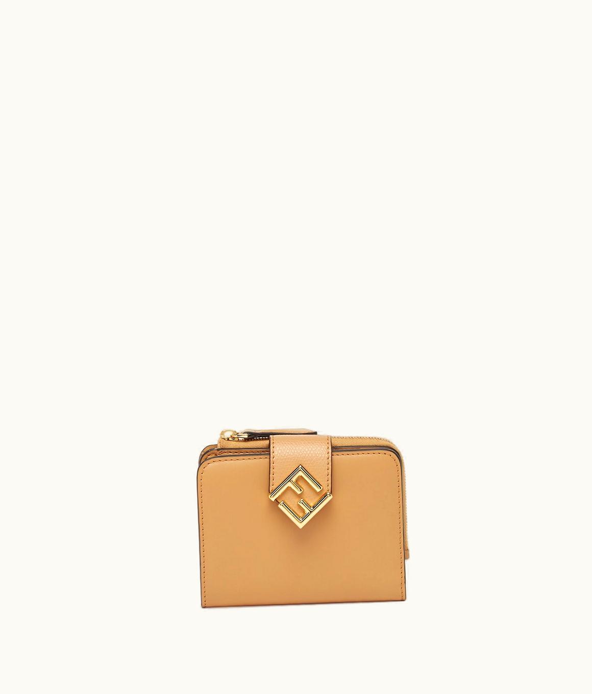 Fendi Fendi FF Diamonds Wallet Beige Leather Wallet