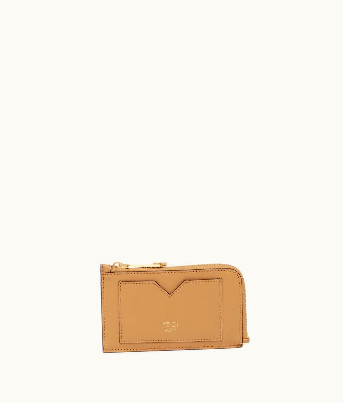 Fendi Fendi FF Diamonds Card Case - Beige Leather Card Holder
