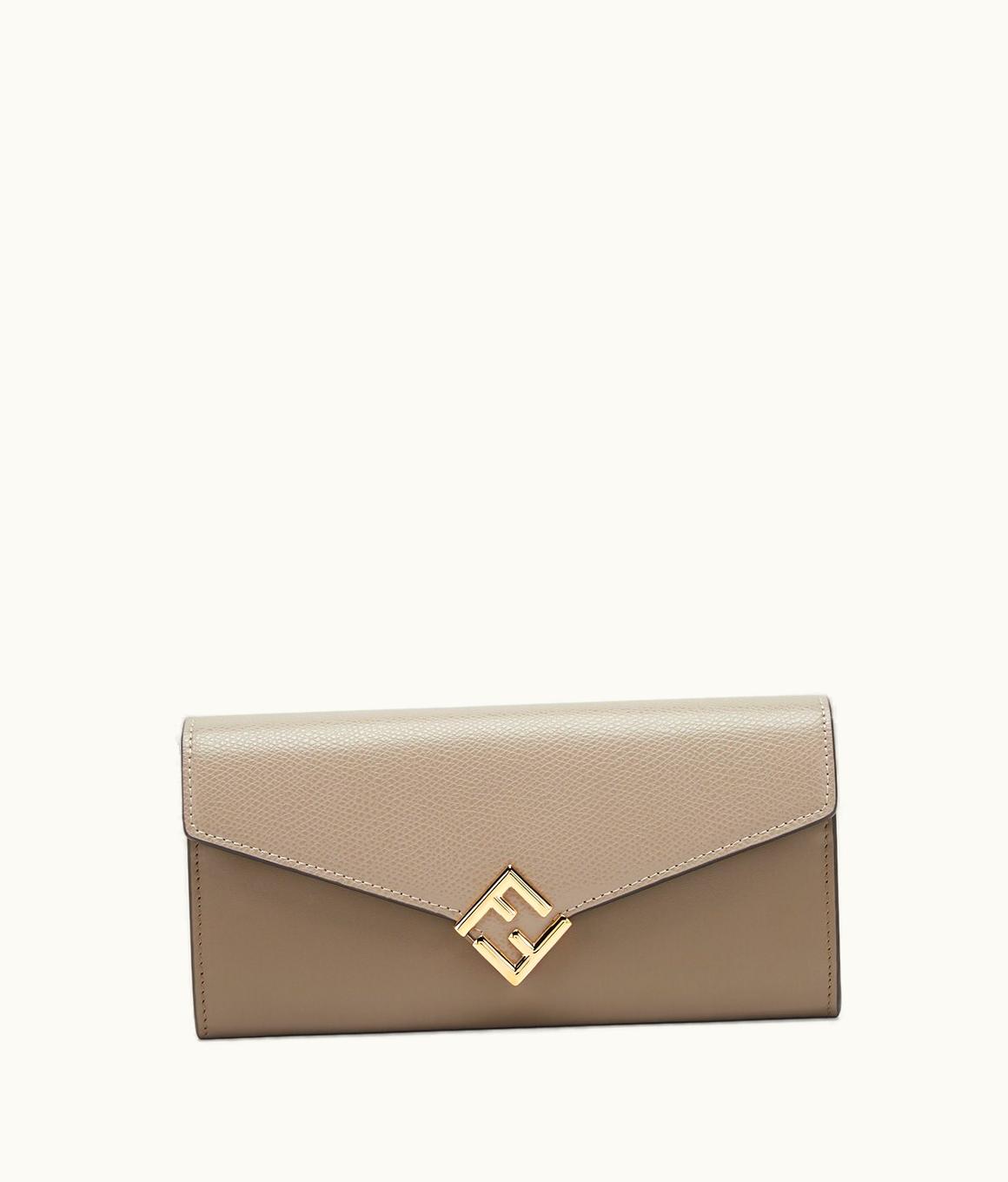 Fendi Fendi FF Diamonds Continental Wallet - Two-tone Gray And Dove Gray Leather Wallet