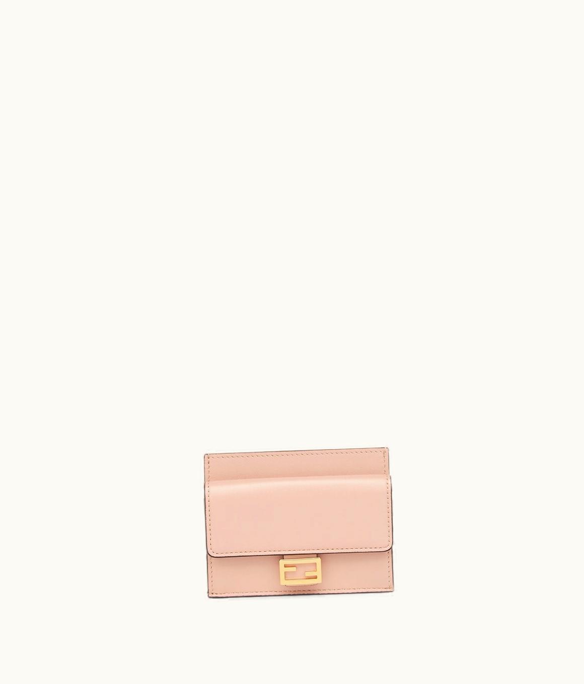 Fendi Fendi Baguette Card Holder - Pink FF Nappa Leather Card Holder