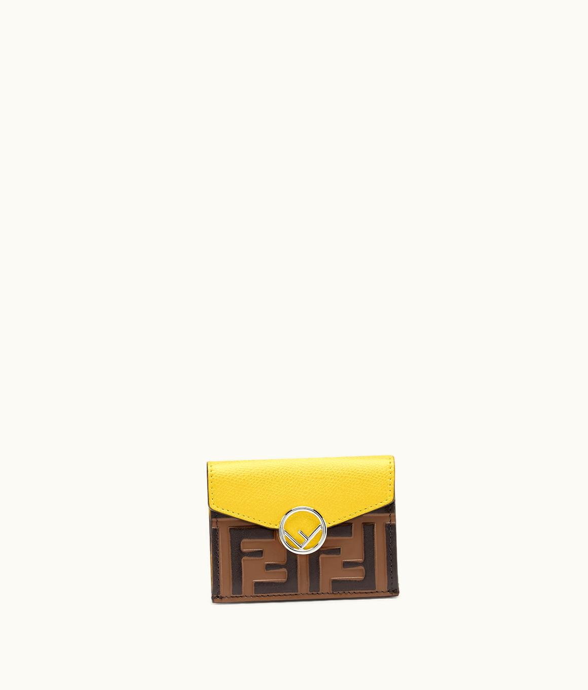 Fendi F Is Fendi Micro Tri-fold Wallet - Yellow Leather Wallet