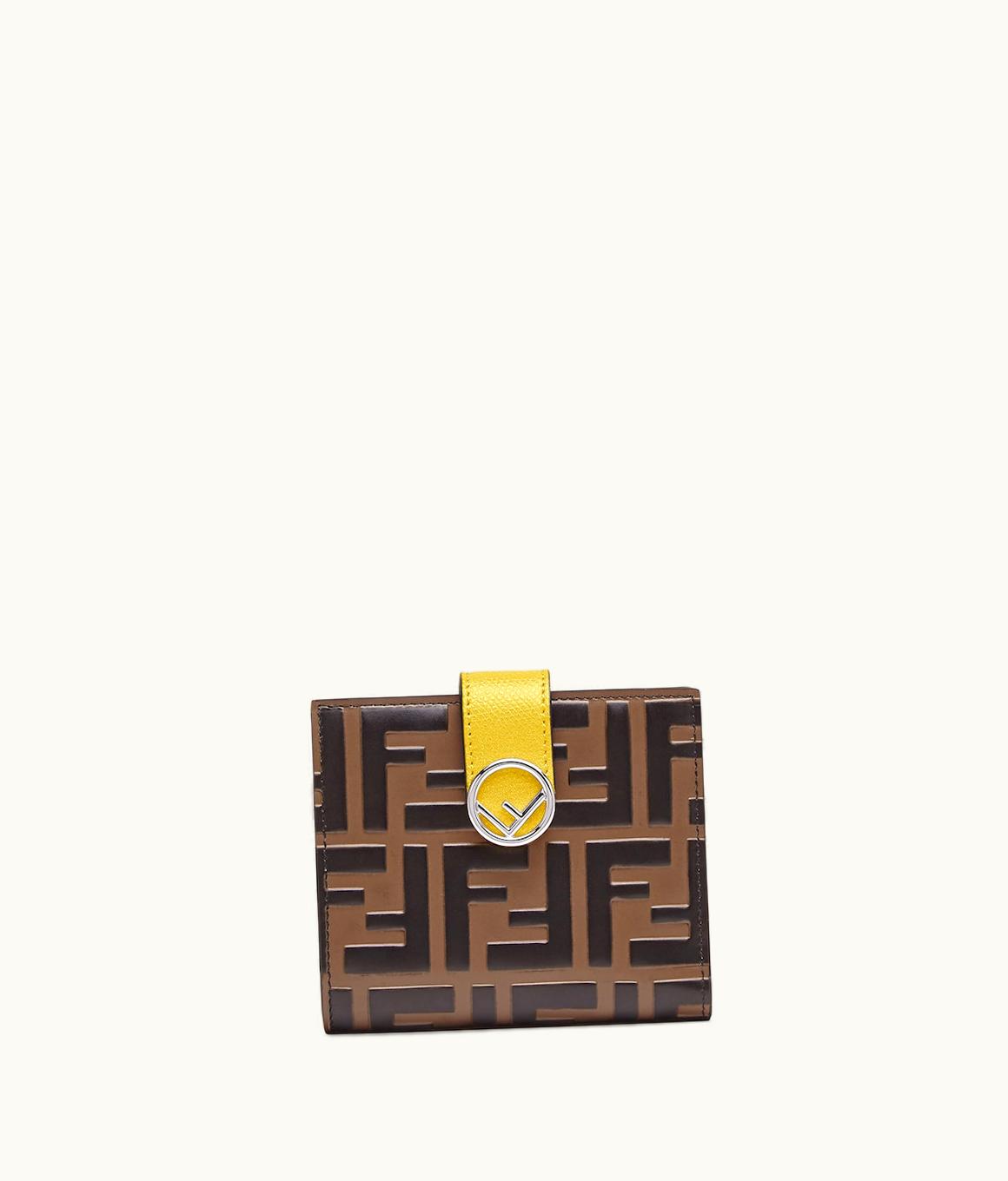 Fendi F Is Fendi Bi-fold Wallet - Compact, Yellow Leather Wallet