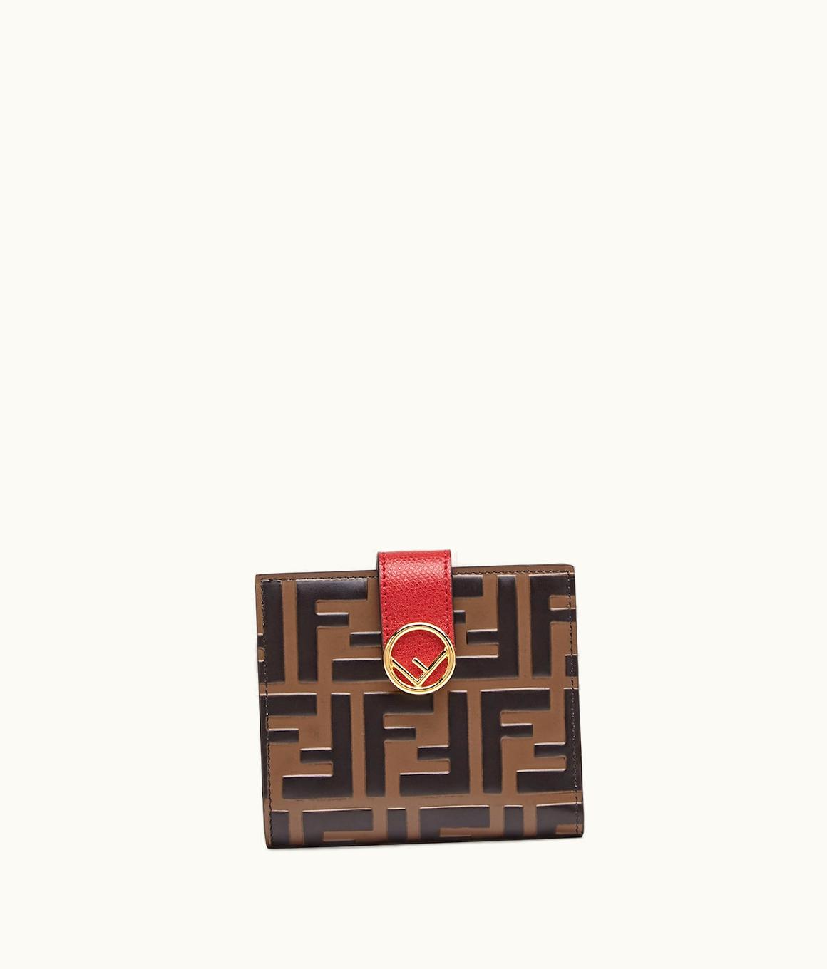 Fendi F Is Fendi Bi-fold Wallet - Red Leather Compact Wallet