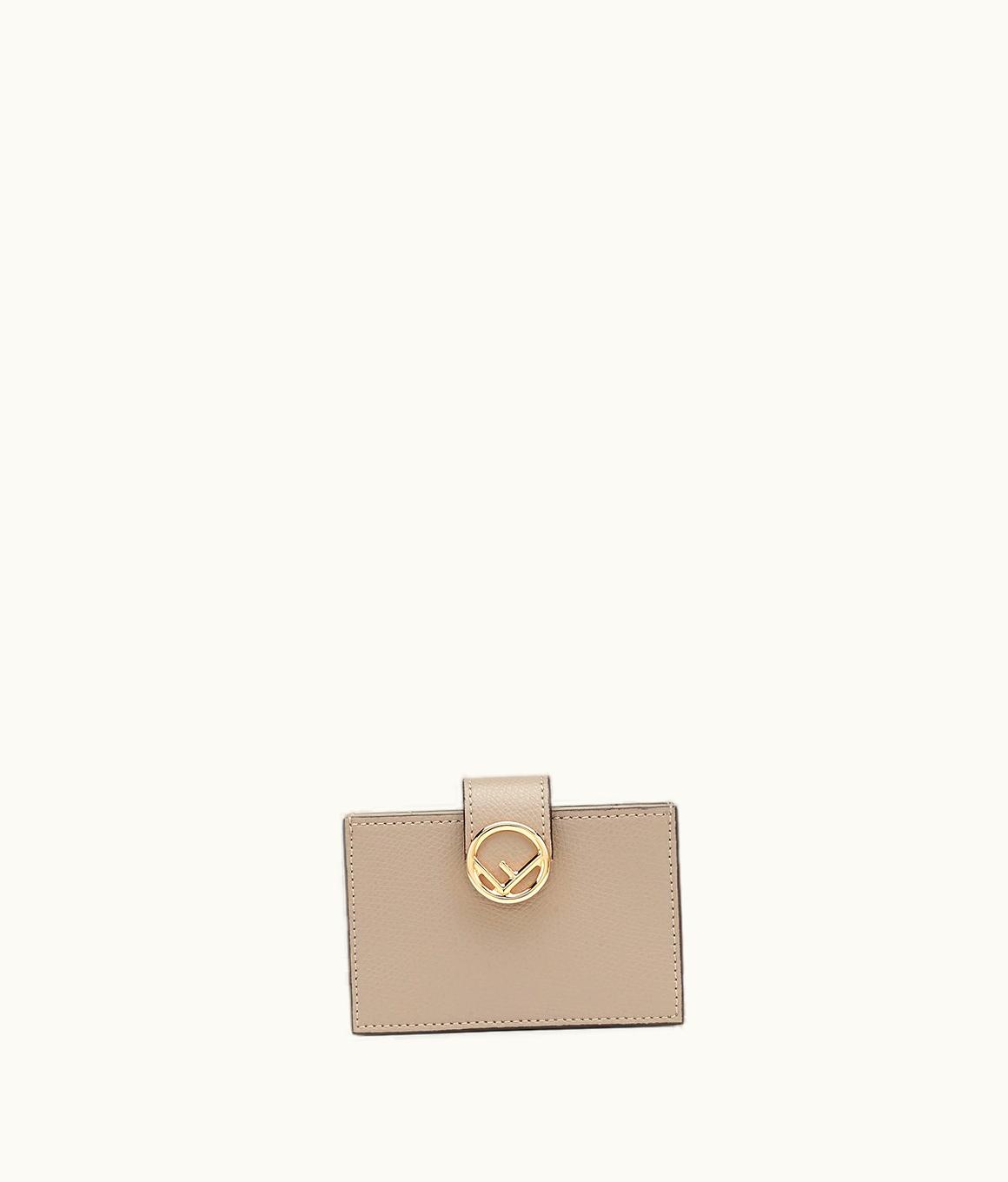 Fendi F Is Fendi Card Holder - Beige Leather Gusseted Card Holder