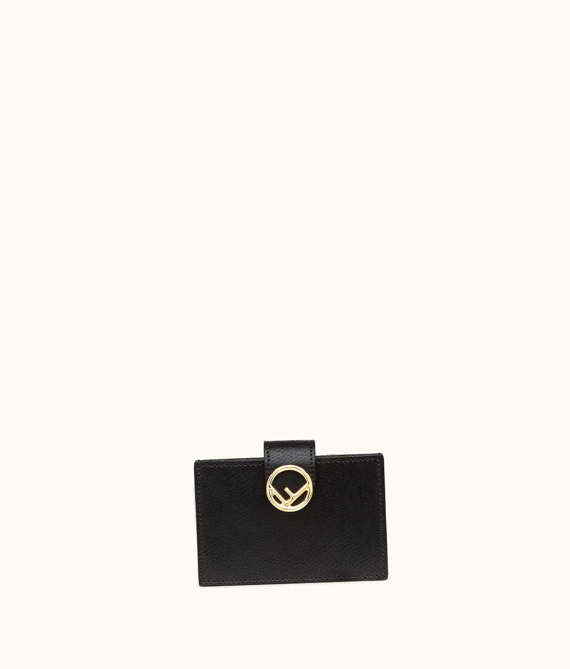 Fendi F Is Fendi Card Holder - Black Leather Gusseted Card Holder