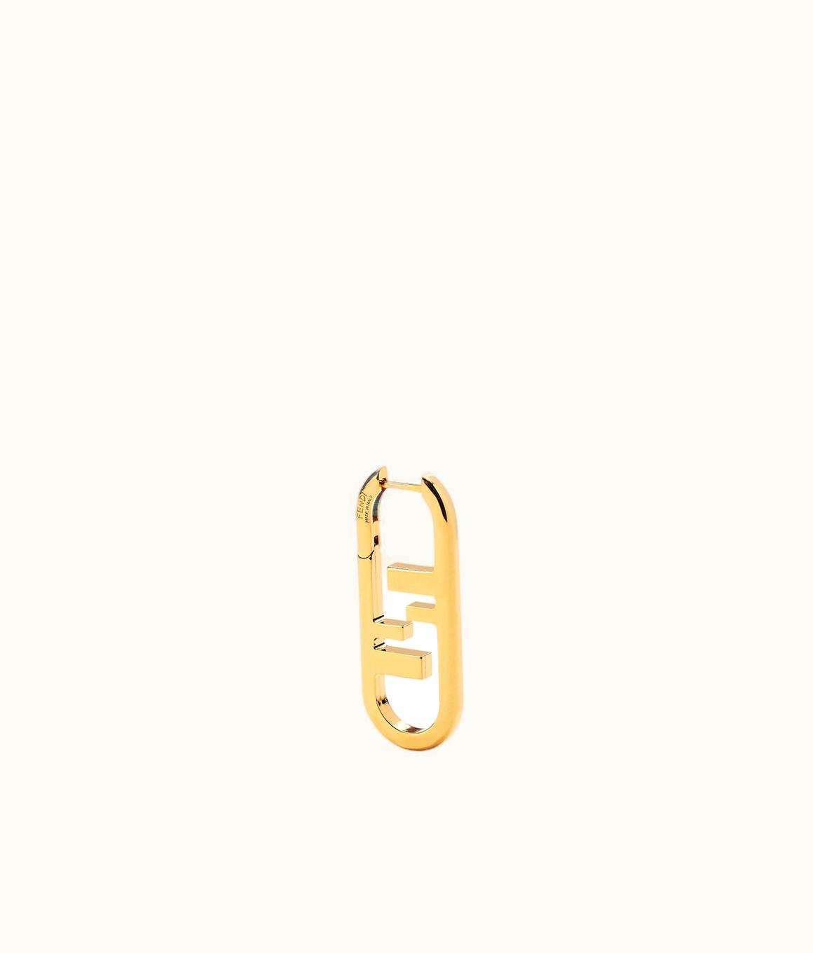 Fendi Fendi O'Lock Oval Earring - Gold-finish Metal Earring