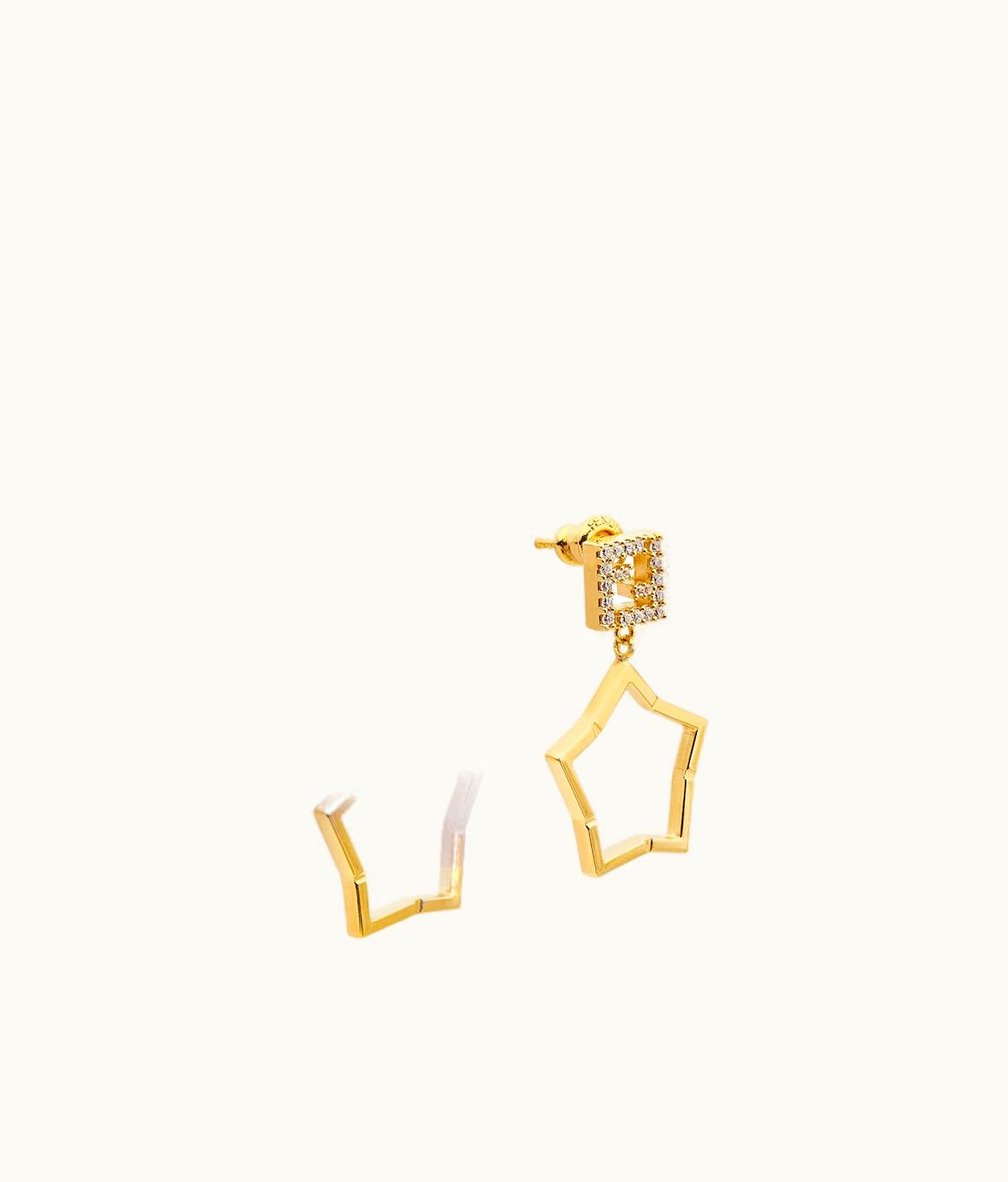 Fendi Fendi FF Star Gold Metal Earrings