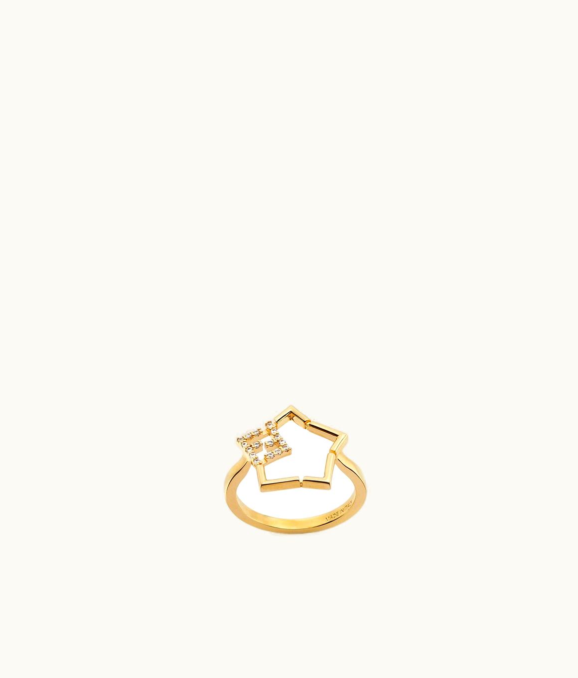 Fendi Fendi Starlight FF Metal Ring Gold