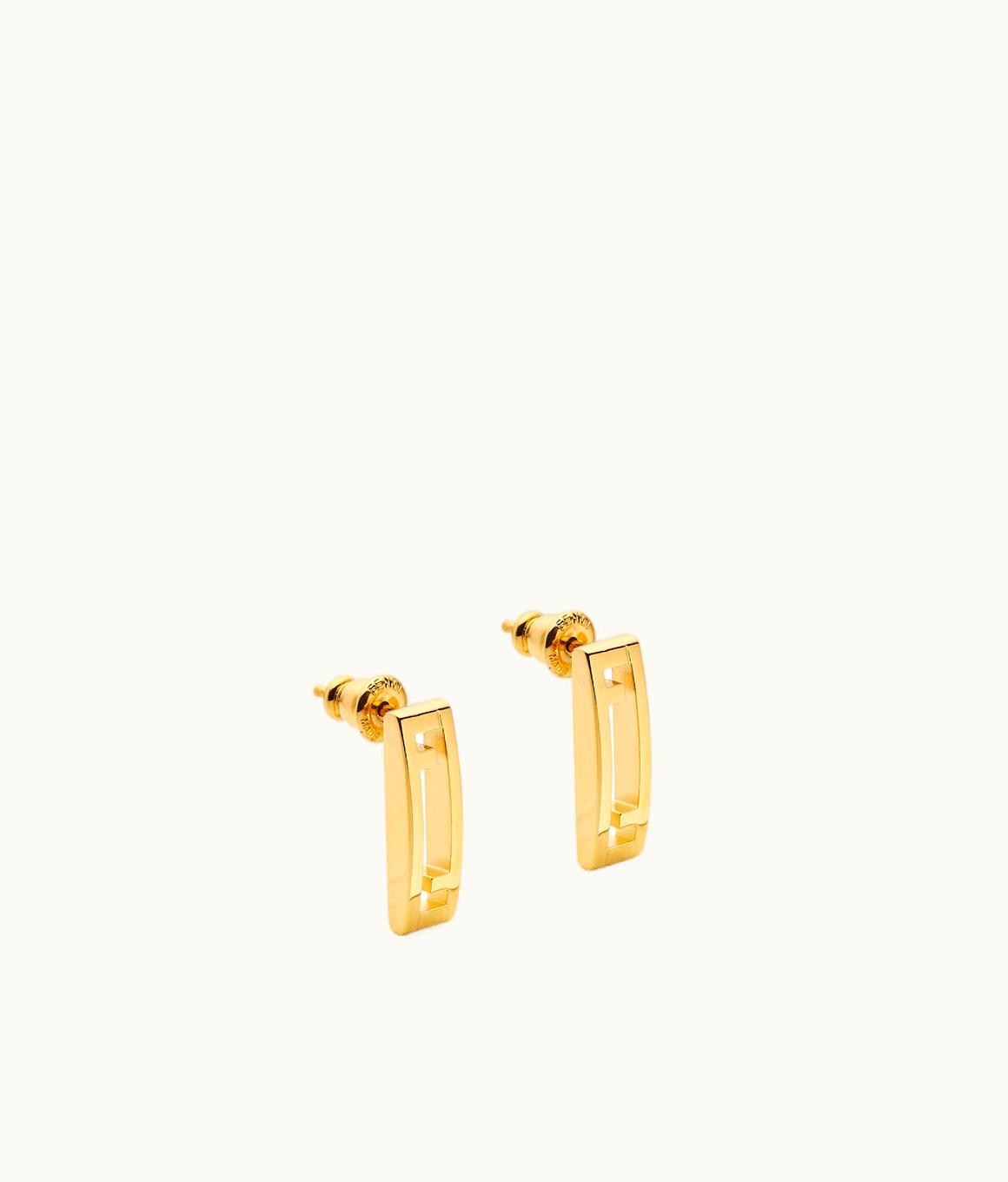 Fendi Fendi Stripes Collection Earrings Gold Finish Metal