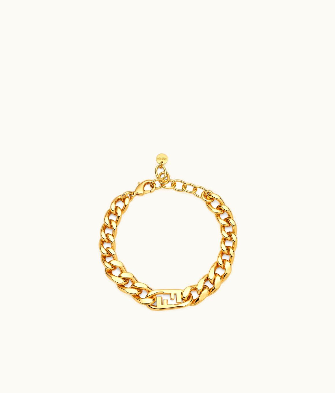 Fendi Fendi O'Lock Twist Bracelet - Gold-Finish Metal Chain Bracelet