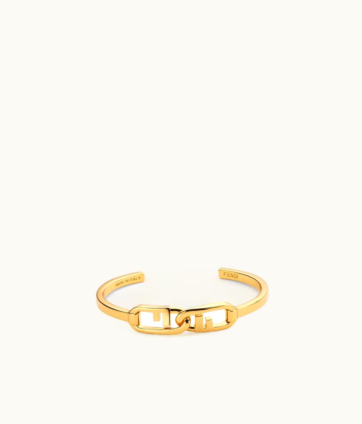 Fendi Fendi O'Lock Twist Bracelet - Gold-finish Metal Bangle
