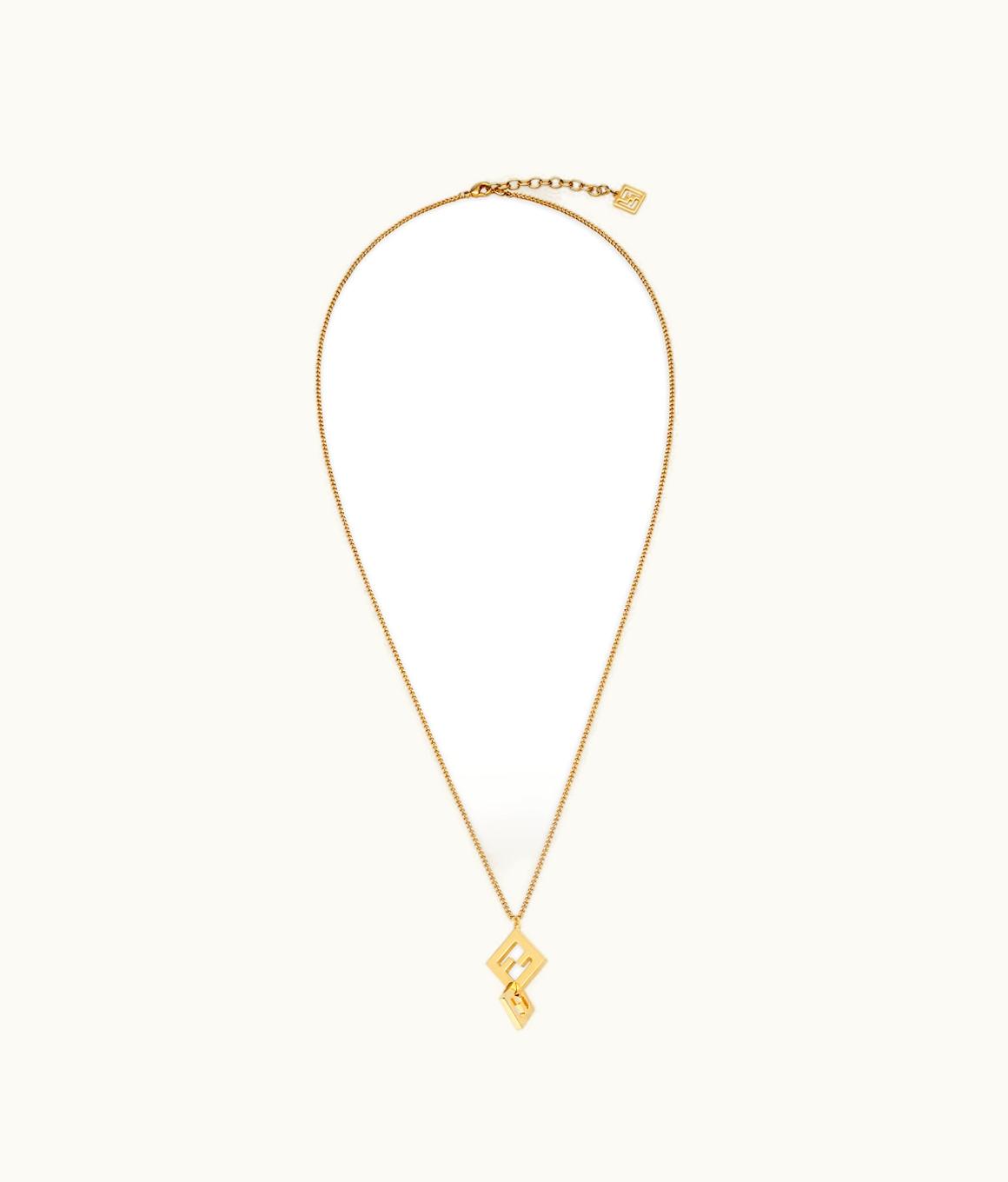 Fendi Fendi FF Interlinked Necklace - Gold Metal Necklace