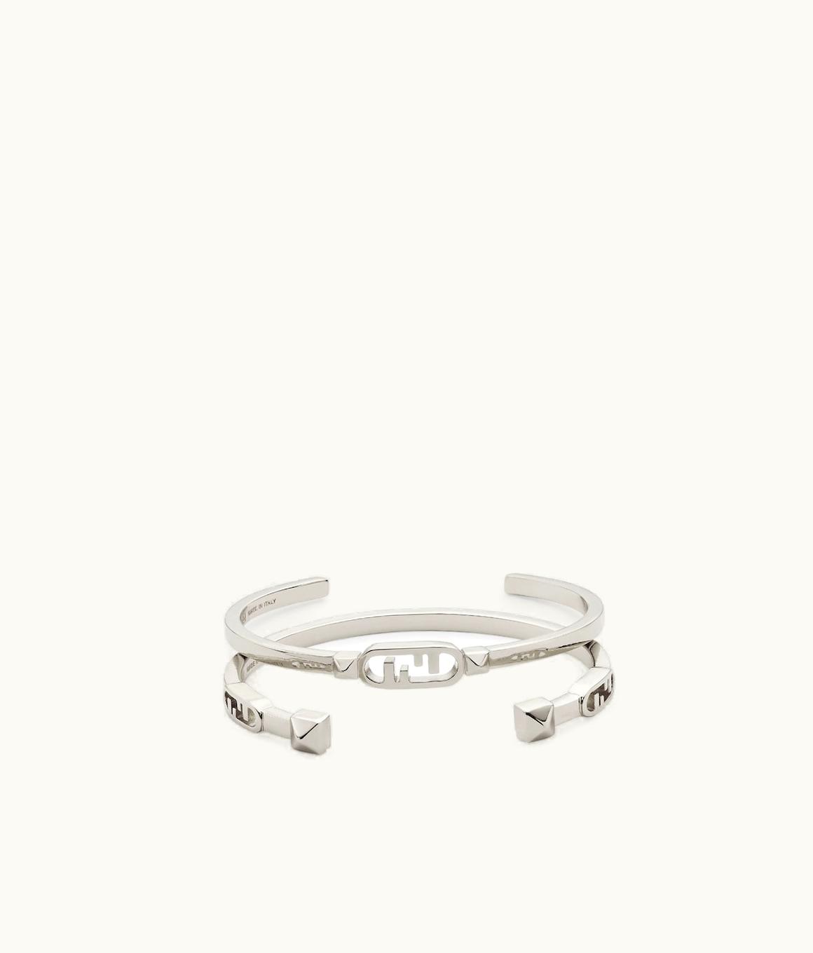 Fendi Fendi O’lock Set Of Bracelets - Silver-color Metal Bracelets