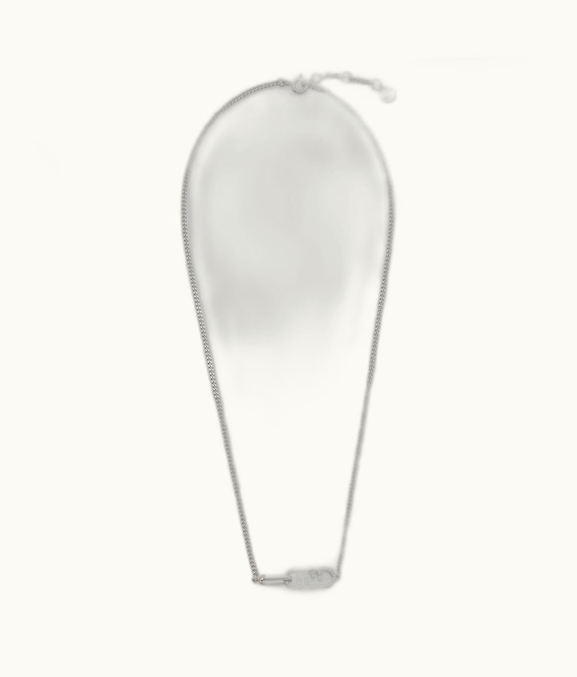 Fendi Fendi O'Lock Oval Necklace - Silver-colored Palladium Finish