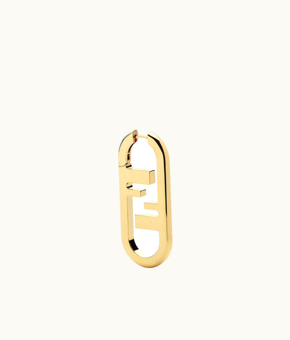 Fendi Fendi O'Lock Oval Earring - Gold-finish Single Earring