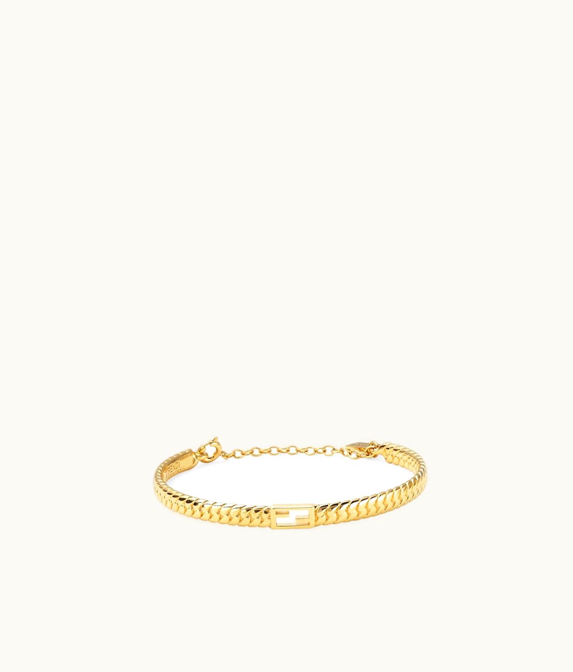 Fendi Fendi Baguette Bracelet Gold-finish Metal Link Chain Bracelet - Gold