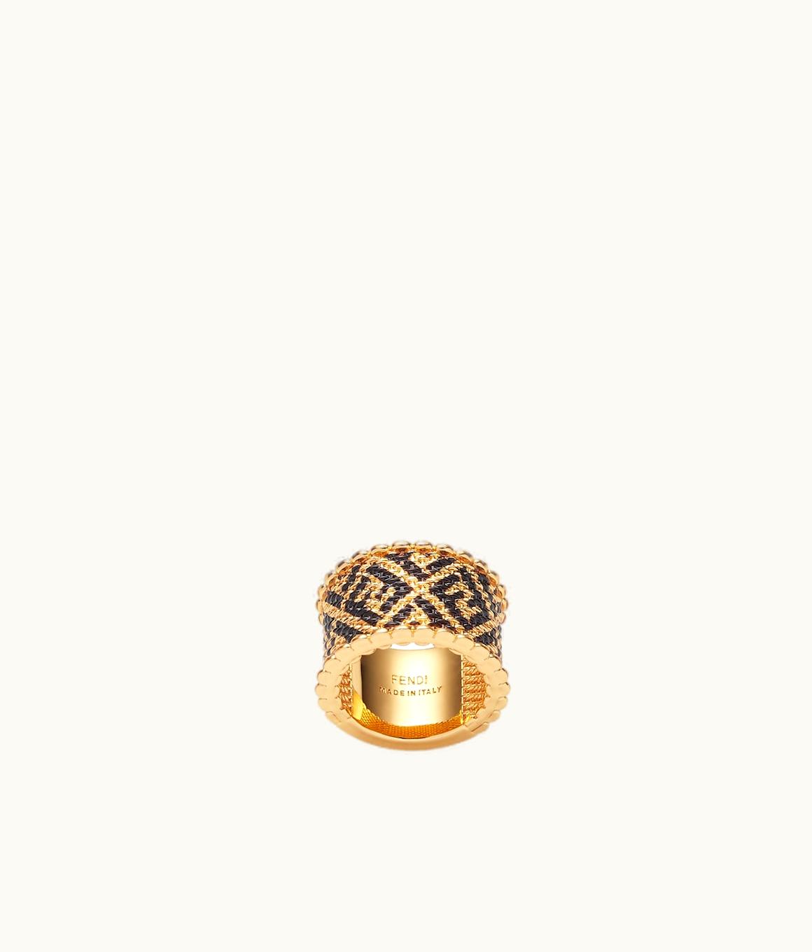 Fendi Fendi Stefano Pilati Mesh Ring Gold Black