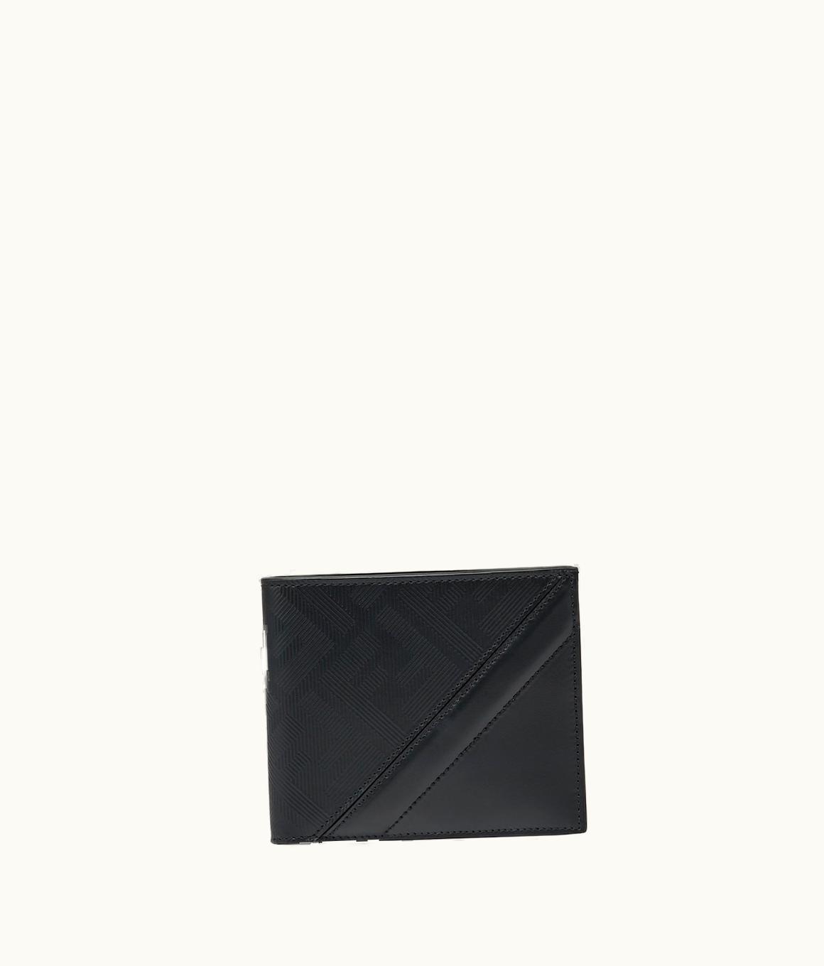Fendi Fendi Shadow Diagonal Wallet - Black Leather Bi-Fold Wallet