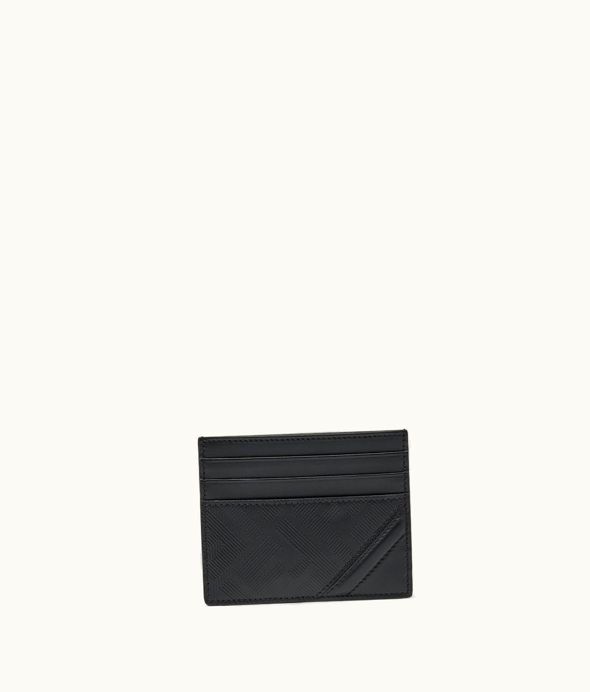 Fendi Fendi Shadow Diagonal Card Holder - Black Leather Card Holder: Fendi Shadow Diagonal Card Holder - Black Leather