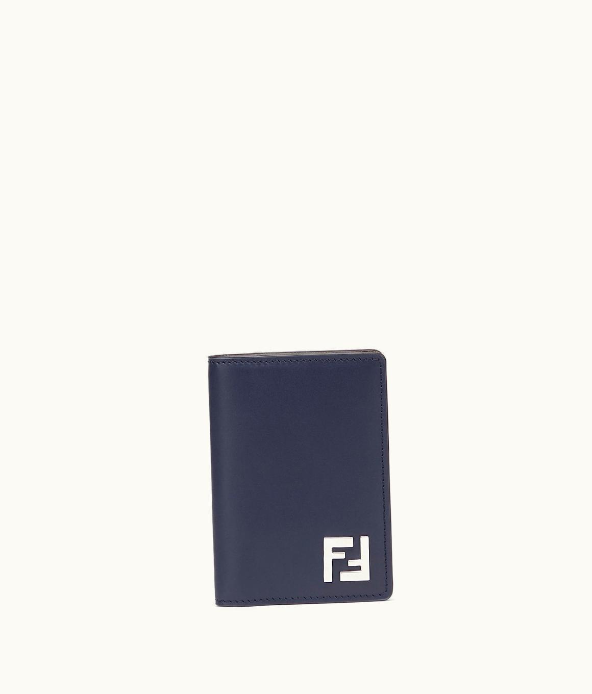 Fendi Fendi FF Squared Card Holder - Blue Leather Card Holder