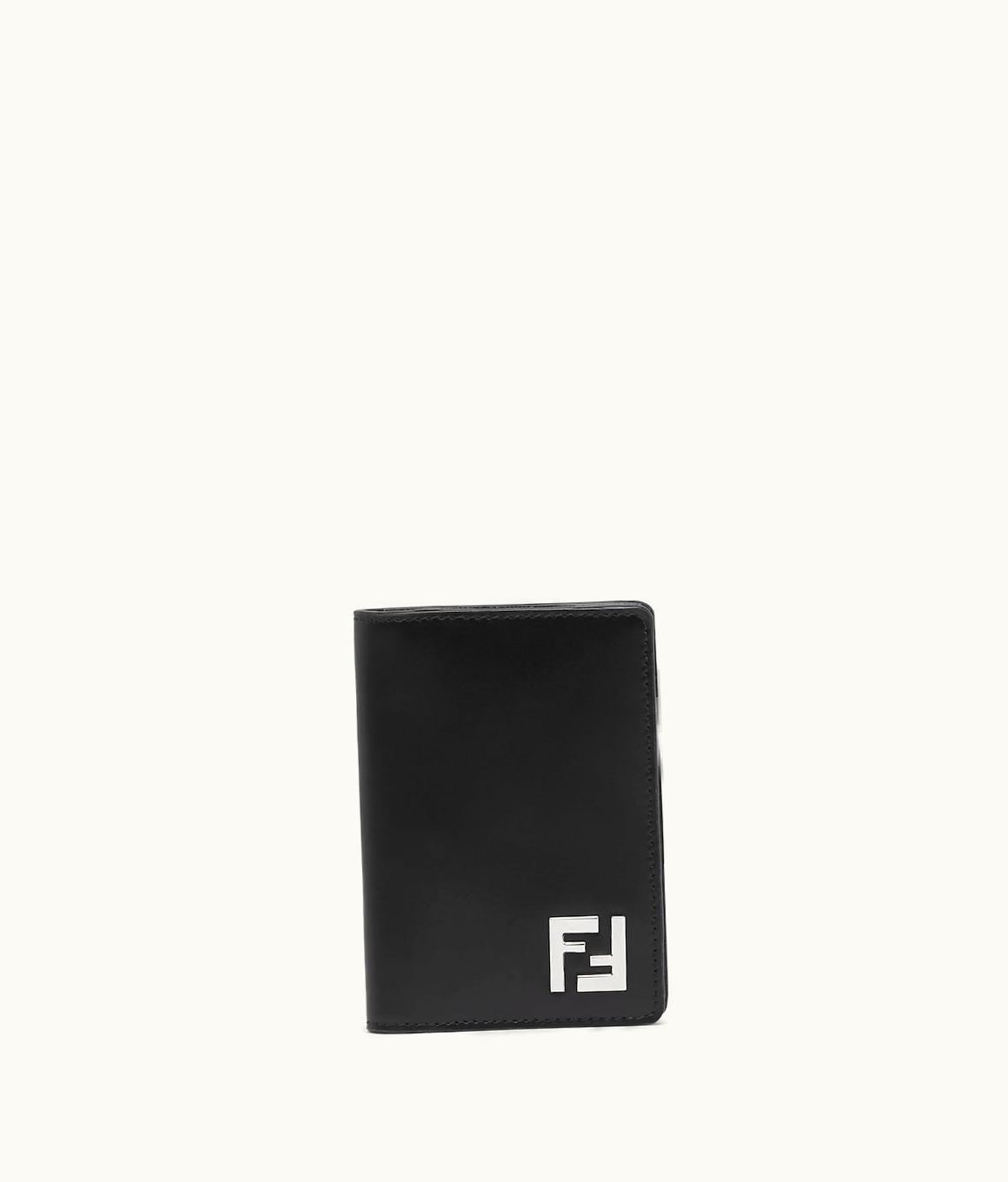 Fendi Fendi FF Bi-Fold Card Holder - Black Leather & FF Fabric