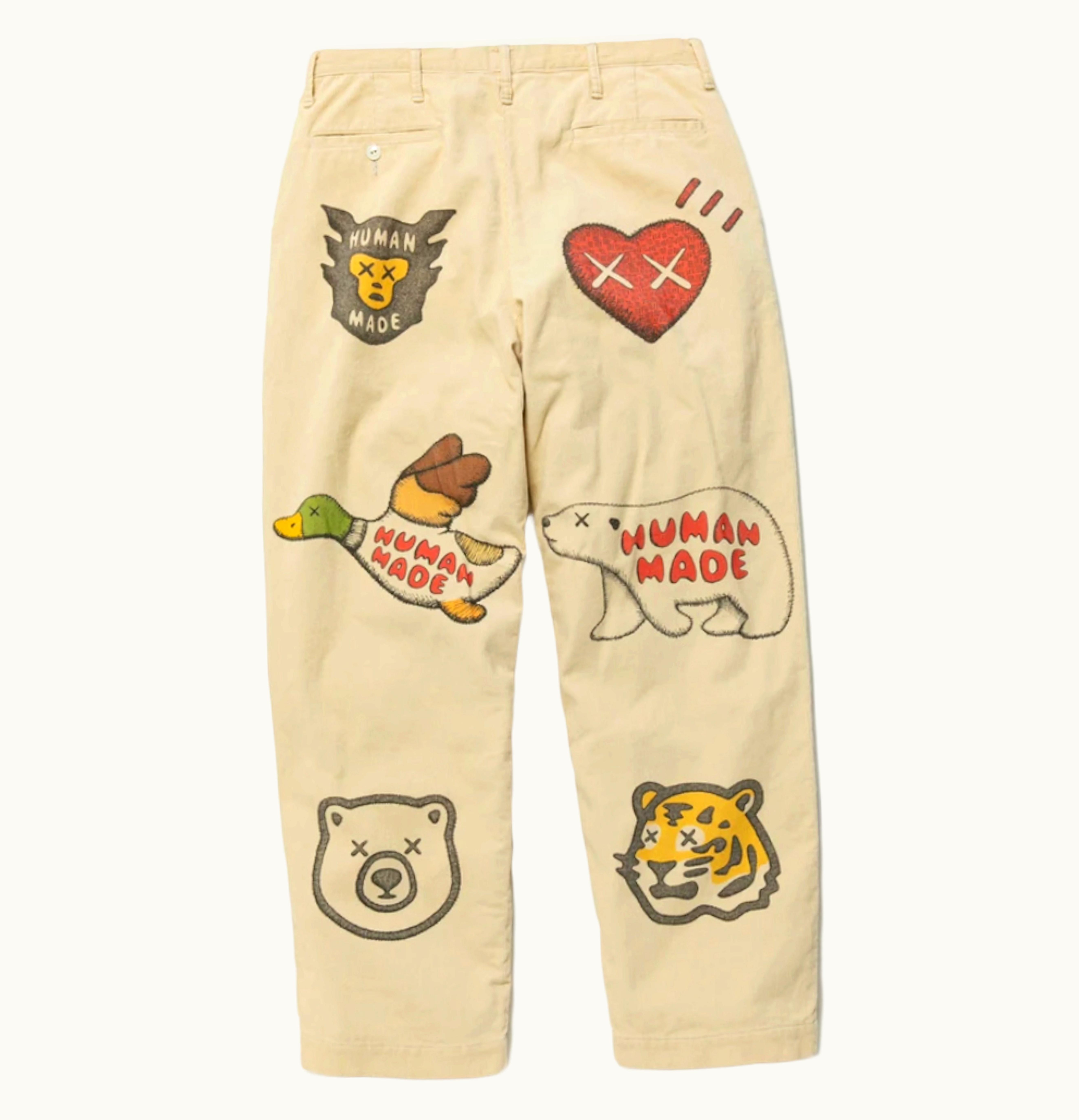 KAWS KAWS x Human Made Corduroy Print Pants Natural