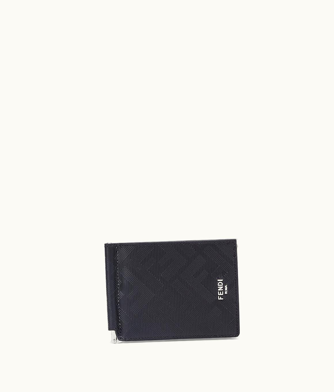 Fendi Fendi Shadow Card Holder - Black Leather Money Clip