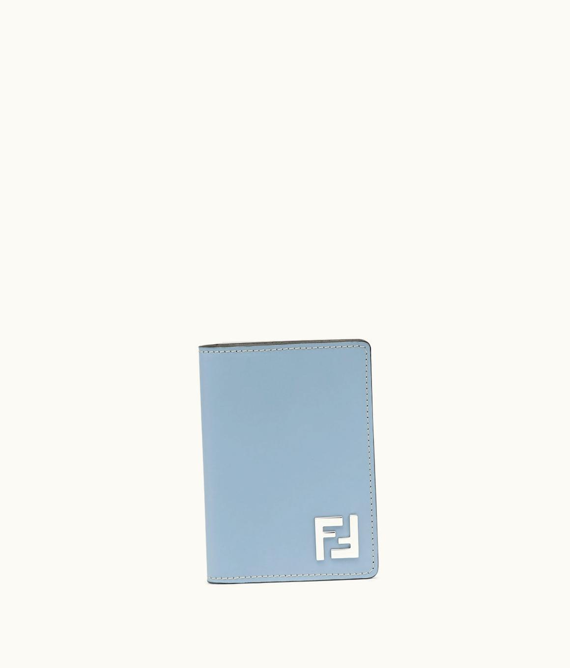 Fendi Fendi FF Squared Card Holder - Light Blue Leather Card Holder