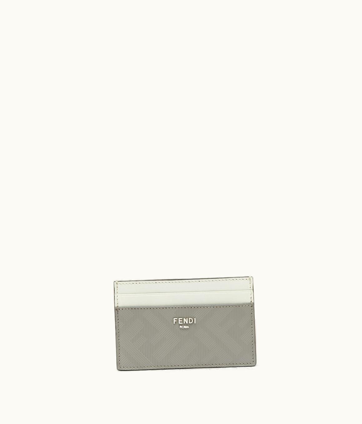 Fendi Fendi Shadow Card Holder - Dove Gray Leather Card Holder
