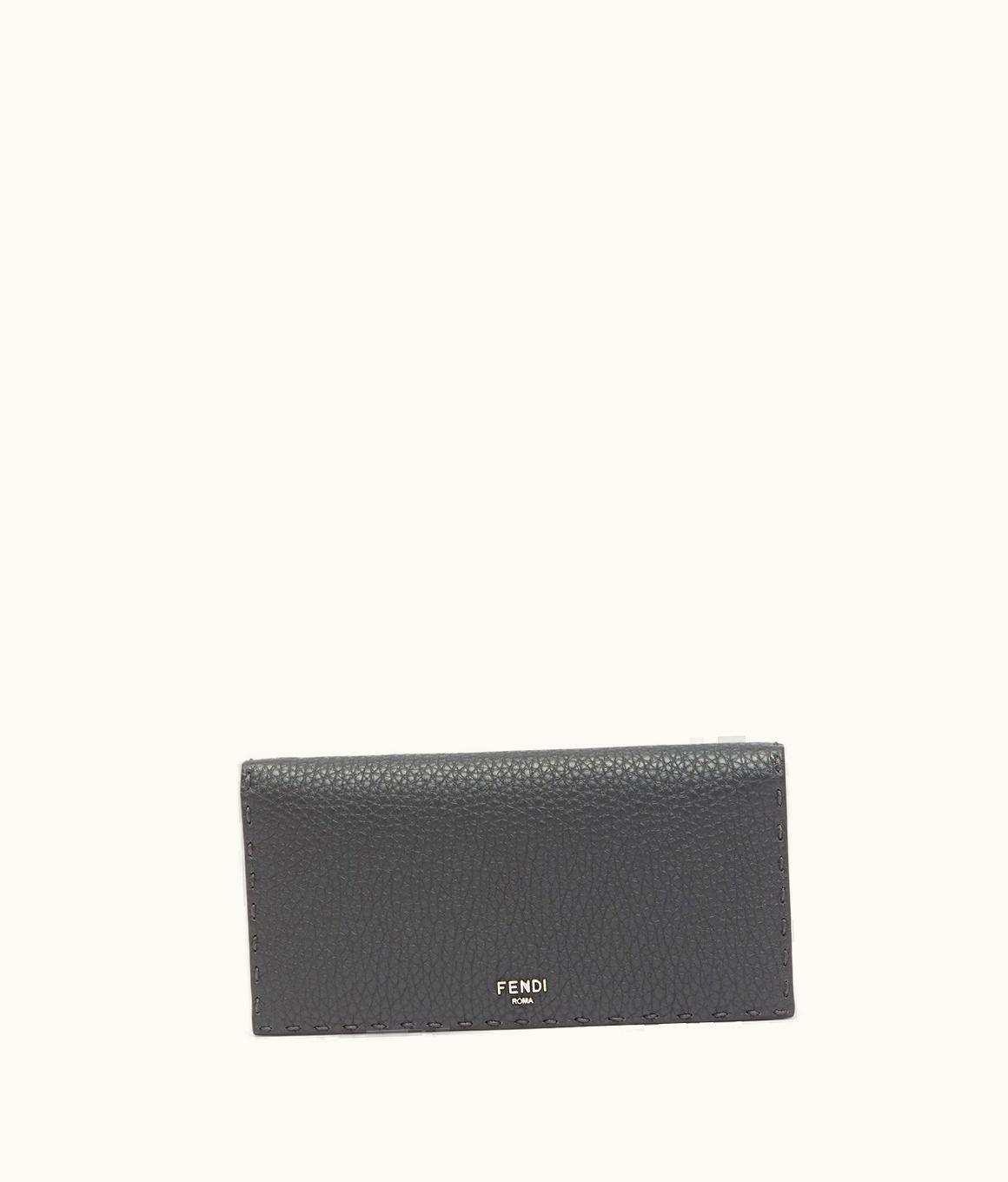 Fendi Fendi Selleria Wallet - Gray Leather Wallet