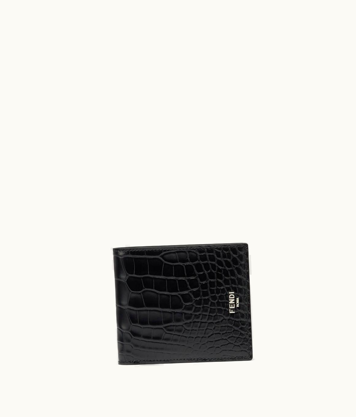 Fendi Fendi Roma Wallet - Black Alligator Bi-Fold