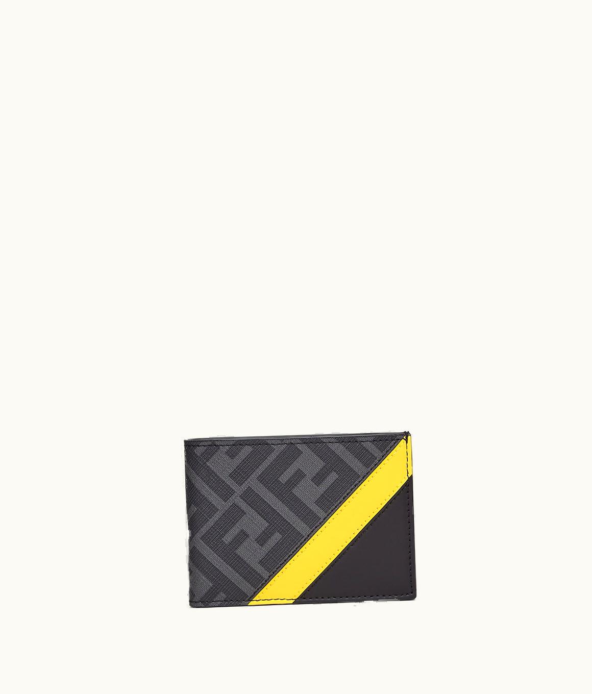 Fendi Fendi Diagonal Us Dollar Wallet - Gray Fabric Bi-Fold Wallet