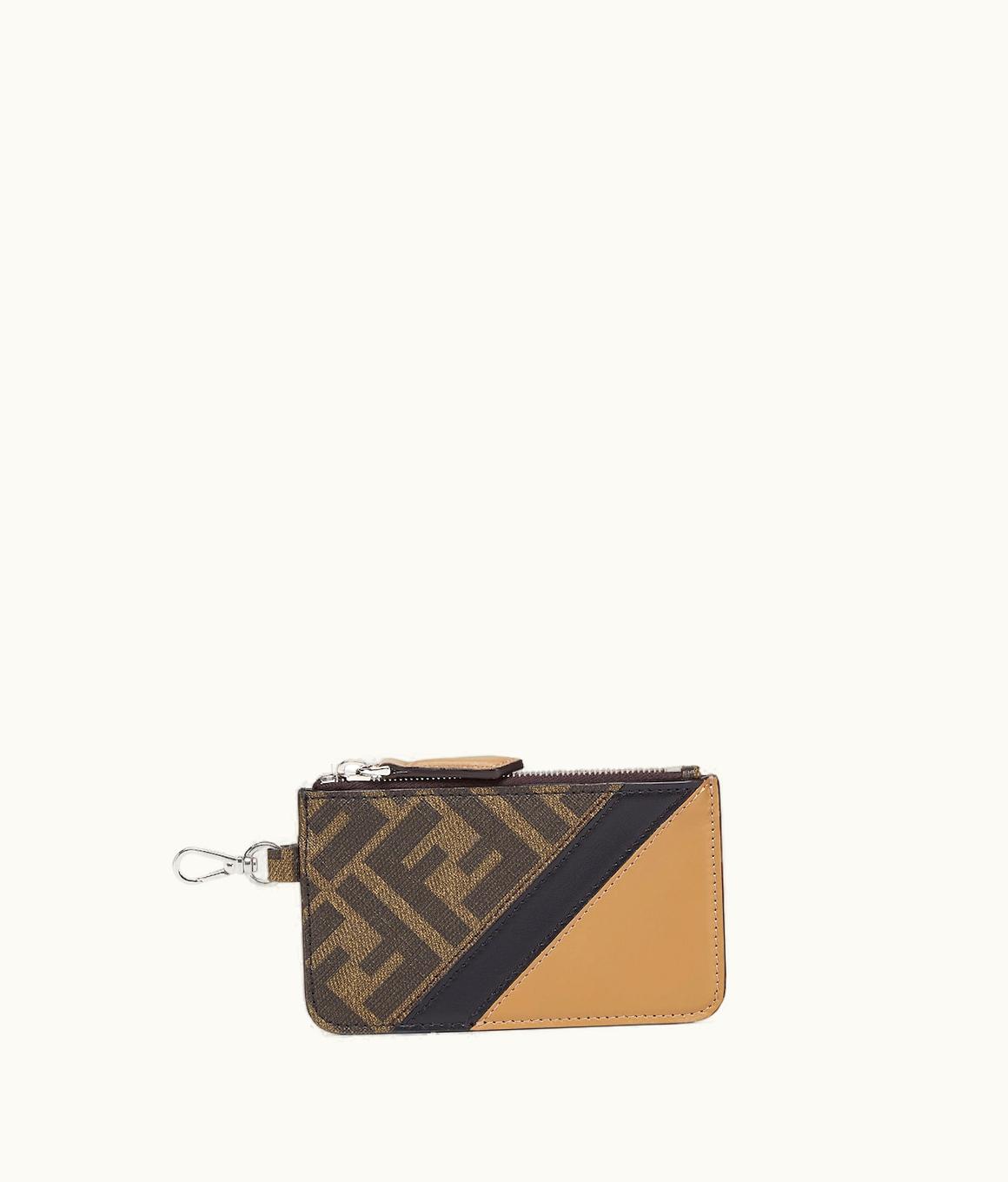 Fendi Fendi Card Holder - Brown Fabric Card Holder 7M0343AJF8F1EGA