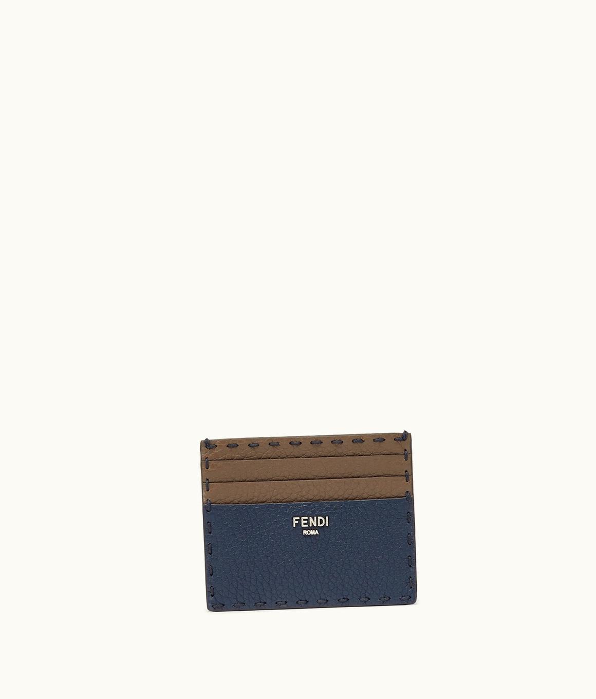 Fendi Fendi Selleria Card Holder Fendi Roma Blue Leather