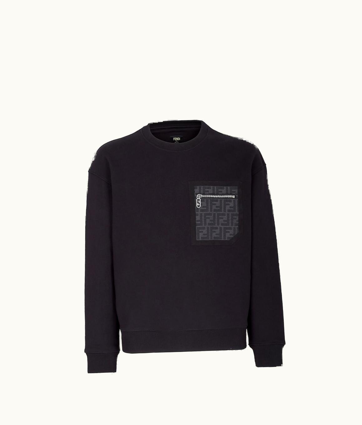 Fendi Fendi FF Patch Jersey Crew-Neck Sweatshirt Black