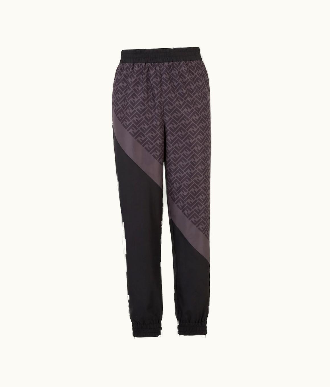 Fendi Fendi Diagonal Black Nylon Jogging Pants