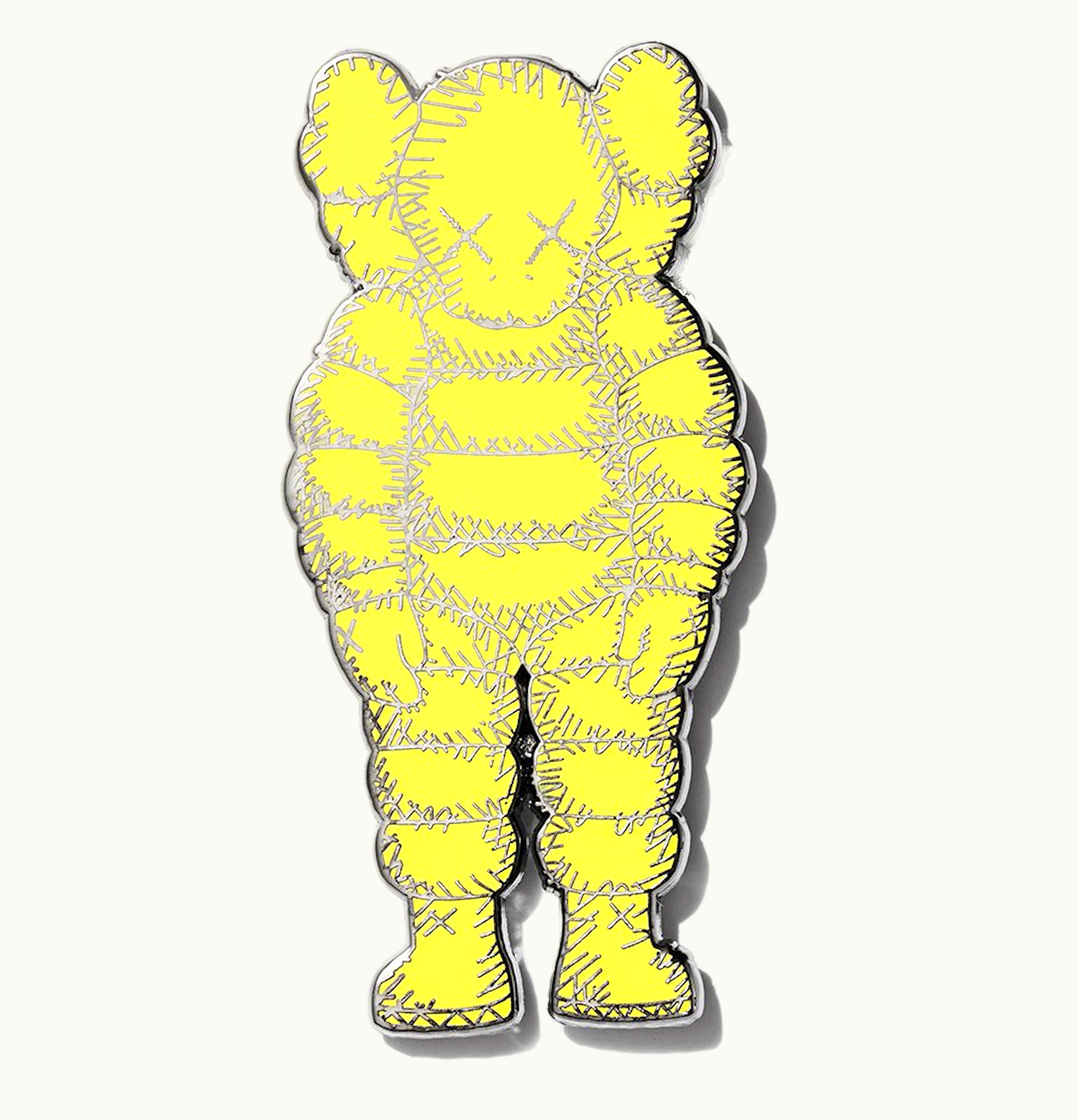 KAWS KAWS Brooklyn Museum WHAT PARTY Pin Yellow